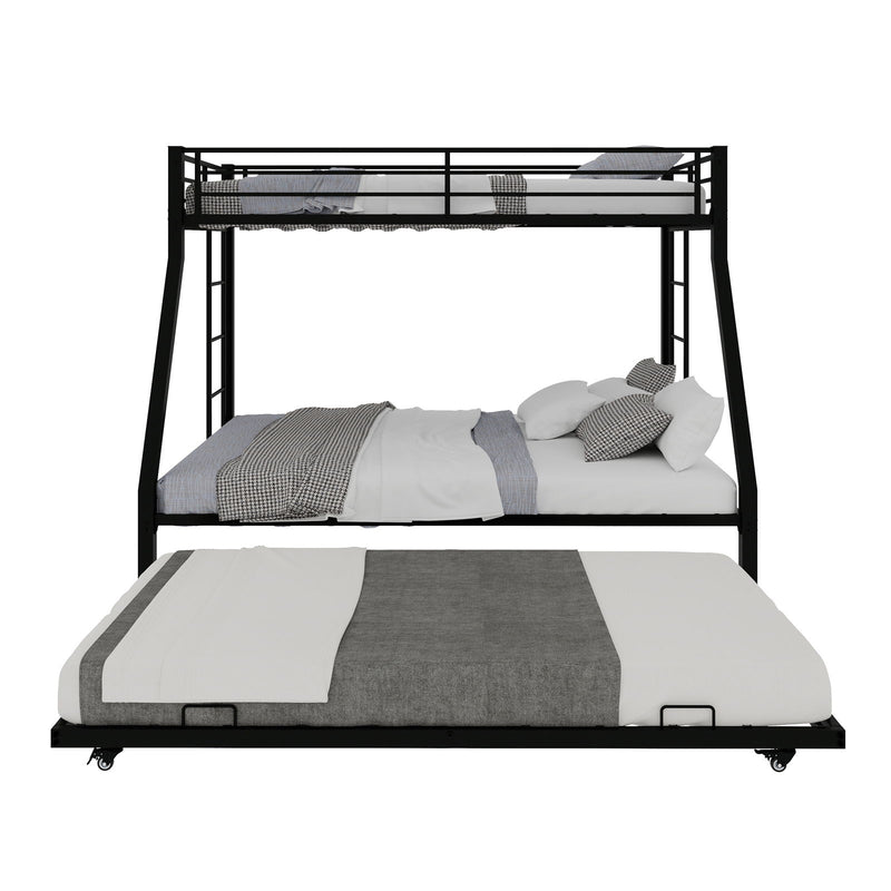 Bunk Bed For Kids, Convertible Frame With Ladders & Guardrail