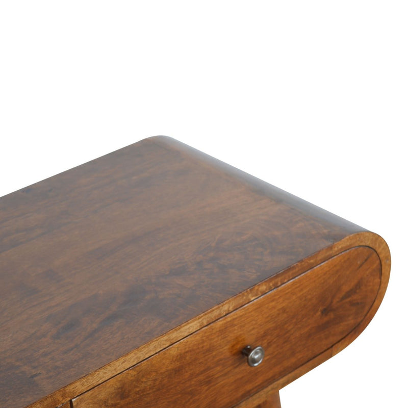 Solid Wood Curved Edge Console Table