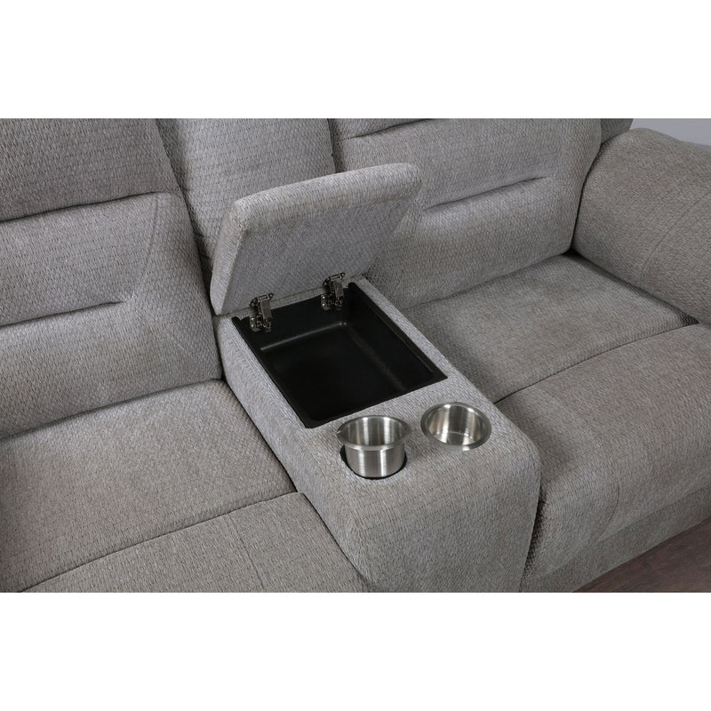 Sebring - Upholstered Manual Reclining Loveseat With Center Storage Console - Gray