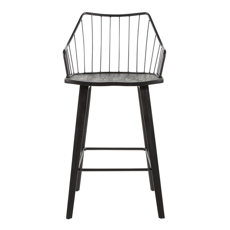 Winston - Farmhouse Counter Stool - Black