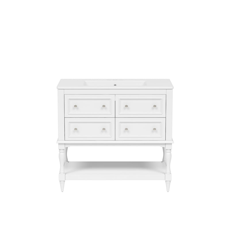 Bathroom Vanity Cabinet With Undermount Sink, 4 Drawer Set