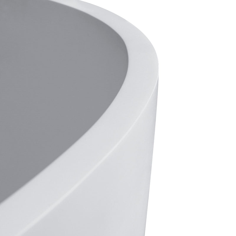 Solid Surface Stone Resin Freestanding Egg Shape Bathtub For The Bathroom - Matte White