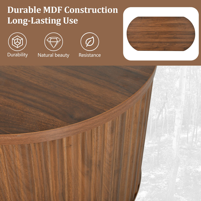 Lift Top Coffee Table With Hidden Compartment, Modern Oval Lift Tabletop For Home Living Room