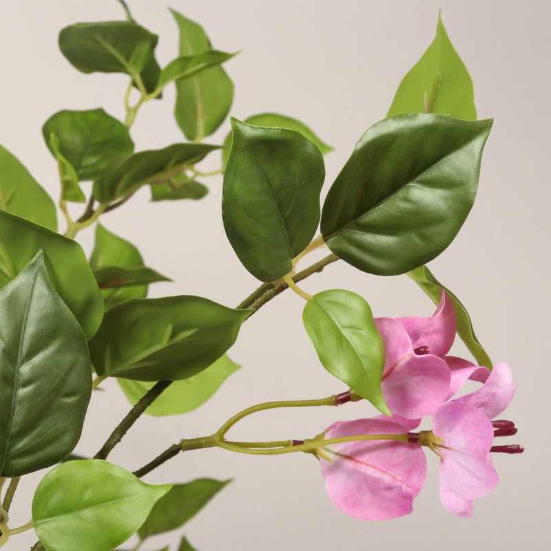 Artificial Bougainvillea Tree, Realistic Faux Plant In Pot, Indoor Decor For Home - Baby Pink / Green Leaf
