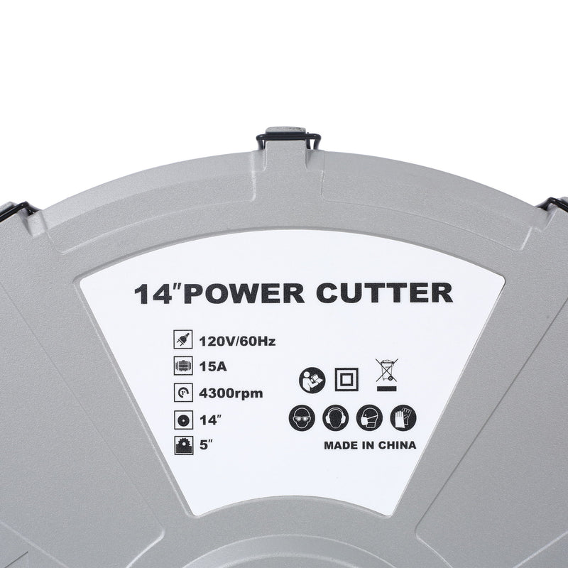 Portable Electric Corded Circular Concrete Saw 14" Wet / Dry Cutter 2600W Green Steel With Water Line & Guide Roller - Green