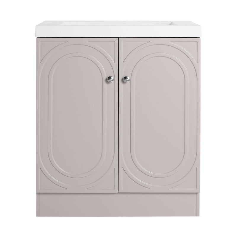 Contemporary Freestanding Bathroom Vanity With Resin Sink & Soft-Close Cabinet Doors