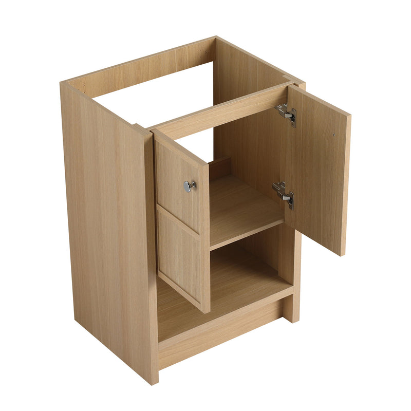 Modern Freestanding Bathroom Vanity With Ceramic Sink And Soft Closing Doors