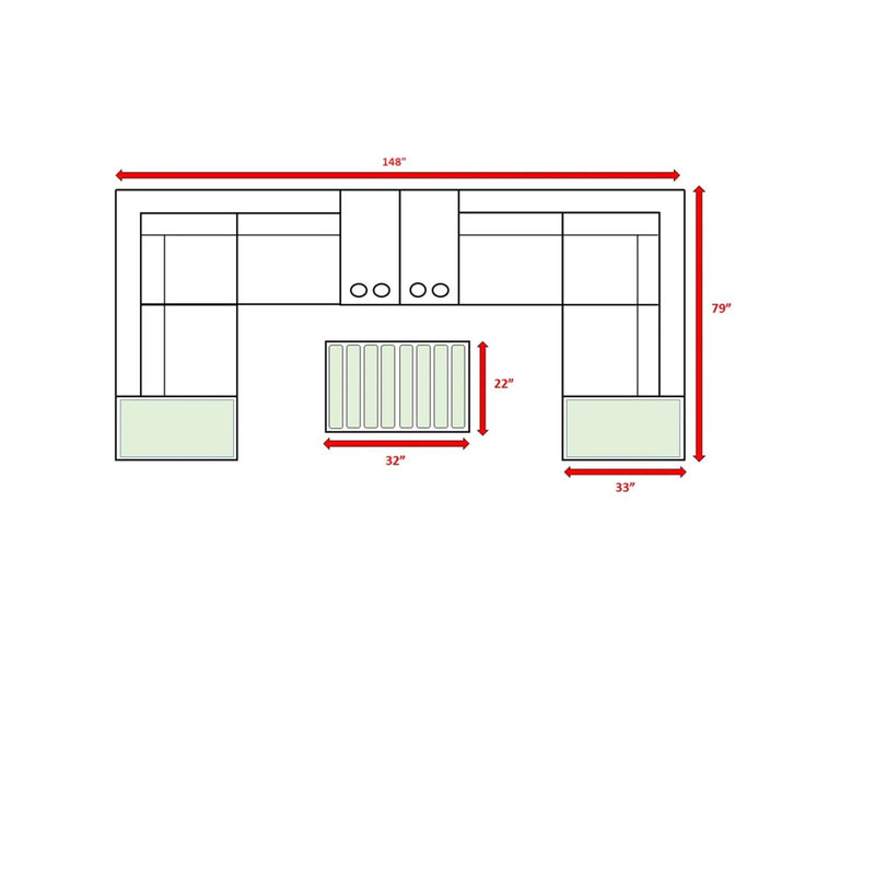 Wicker Sectional Seating Group With Cushions