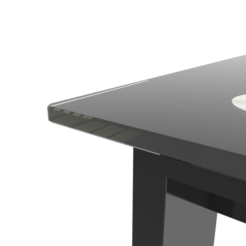 Modern 5 Piece Dining Table Set With Glass Top And Chairs - Black