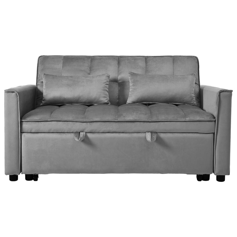 3 In 1 Pull Out Couch Convertible Sofa Bed With Reclining Backrest