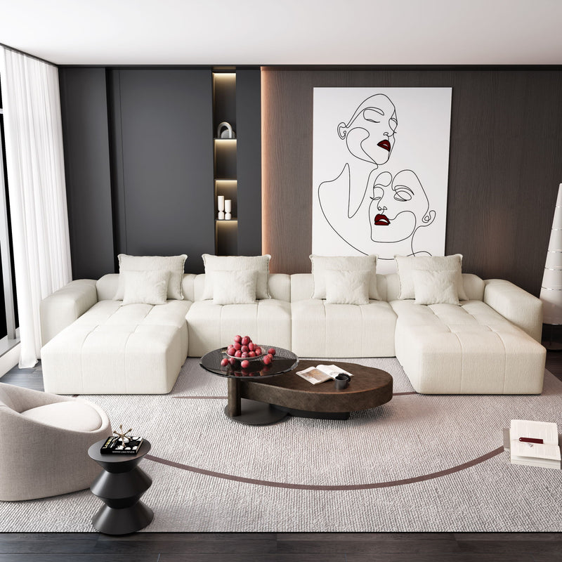 Modern Oversized Diy Combination Modular Sectional Sofa With Pillows