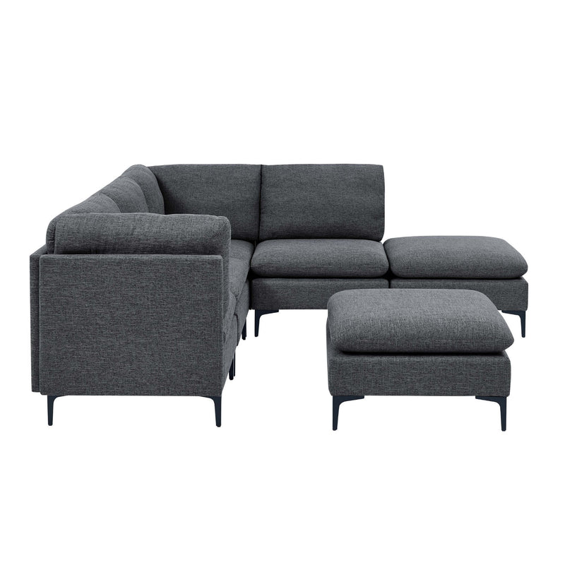 Upholstered Modular Sectional & Tall Legs