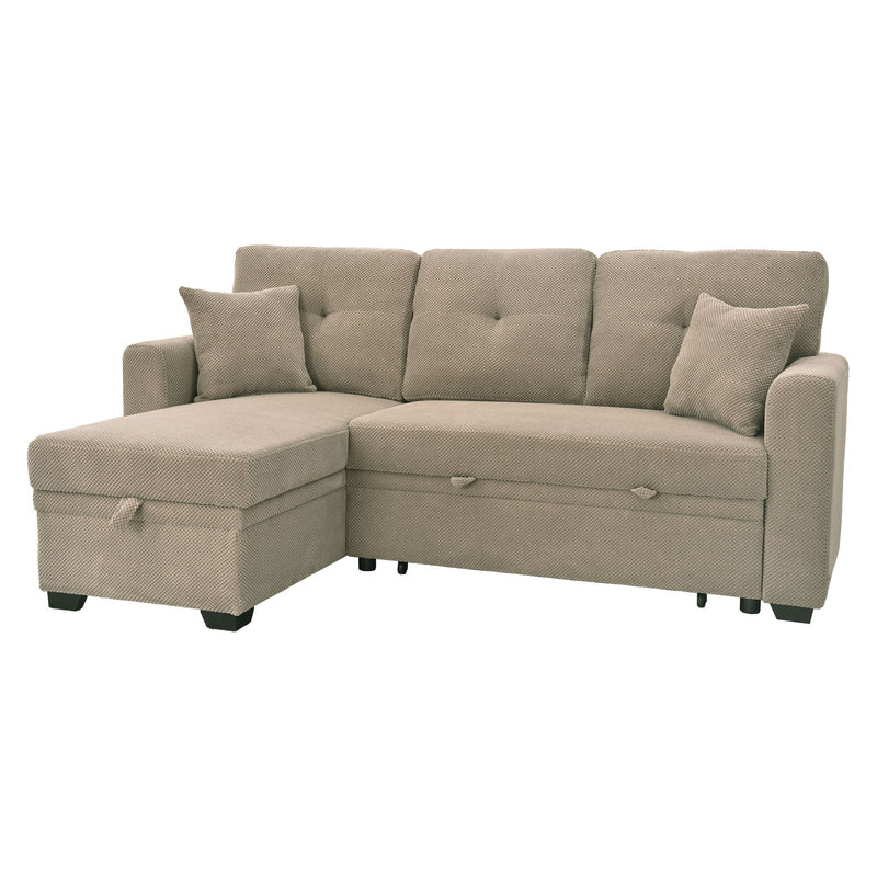 Sleeper Sectional With Pull Out Bed, Reversible Chaise