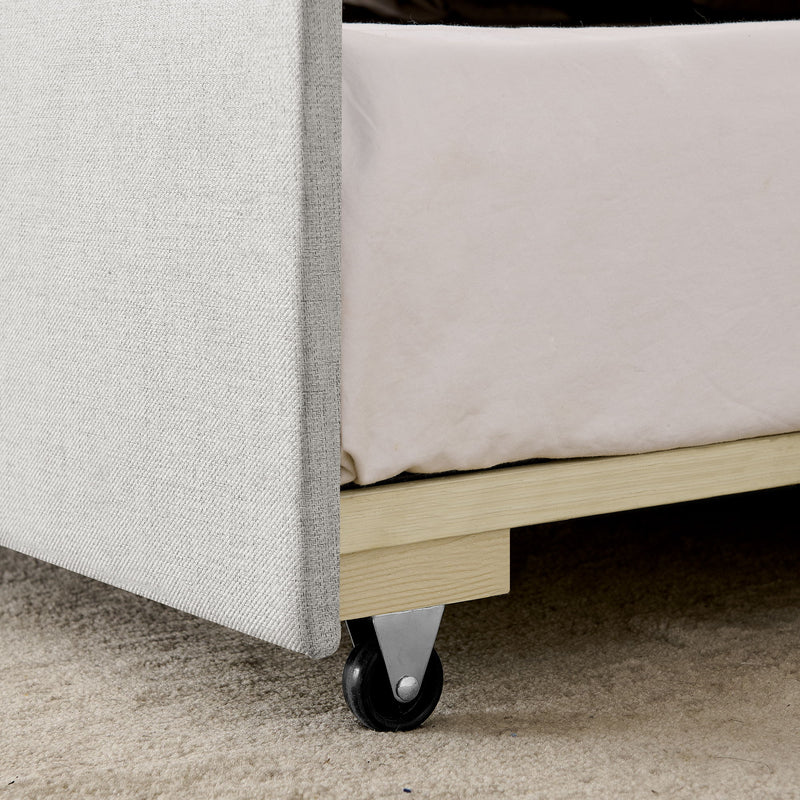Daybed With Pop Up Trundle And USB Charging Armrest