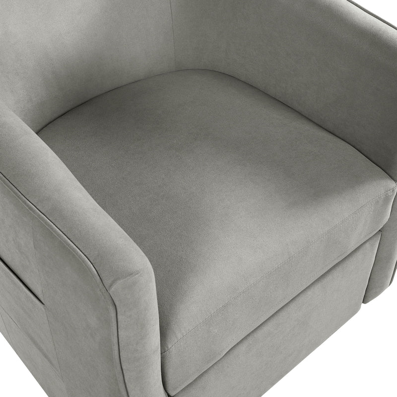 Power Lift Recliner Barrel Shape Reclining Chair With Footrest And Side Pocket