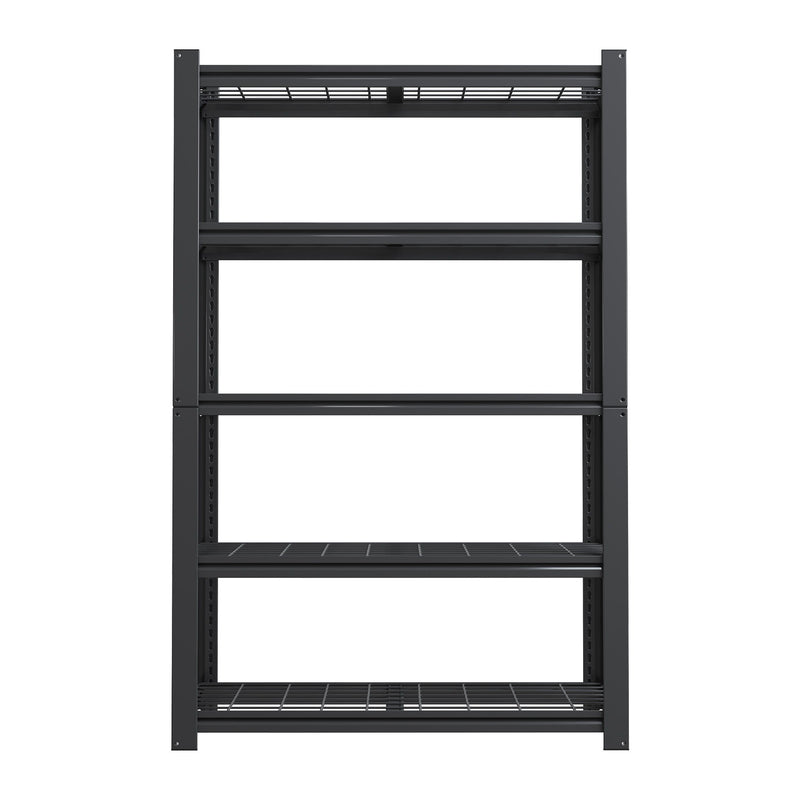Heavy Duty 5 Tier Adjustable Metal Mesh Storage Rack With 2000 Lbs Capacity - Brushed Nickel