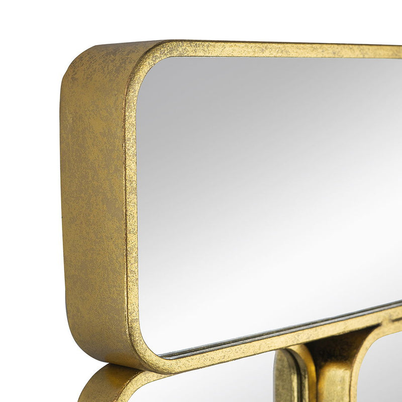 Mirror With en Metal Framed Decorative Rectangle Mirror For Bedroom Dressing Room, Hallway Or Living Spac - Gold