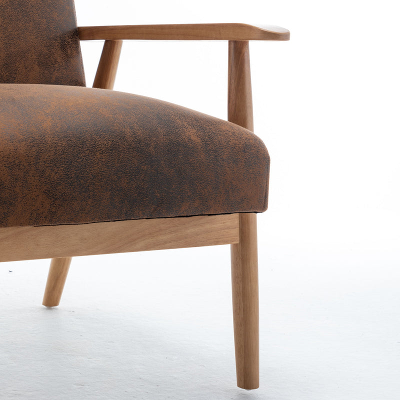 Wide Arm Chair - Light Brown