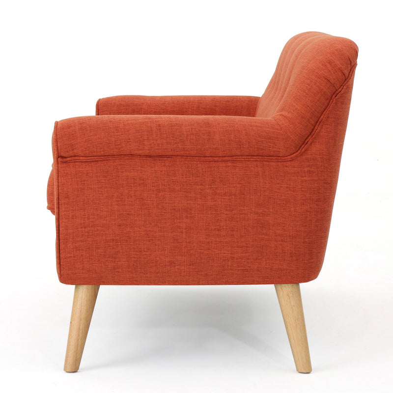Classic Loveseat With Rolled Armrests And Button Tufting