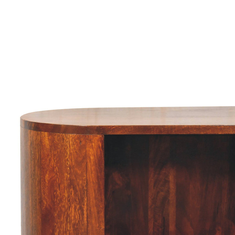 Cortez - T Bar Open Slot Cabinet - Dark Brown