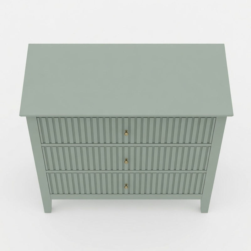 Fluted 3 Drawer Nightstand With Soft Close Slides