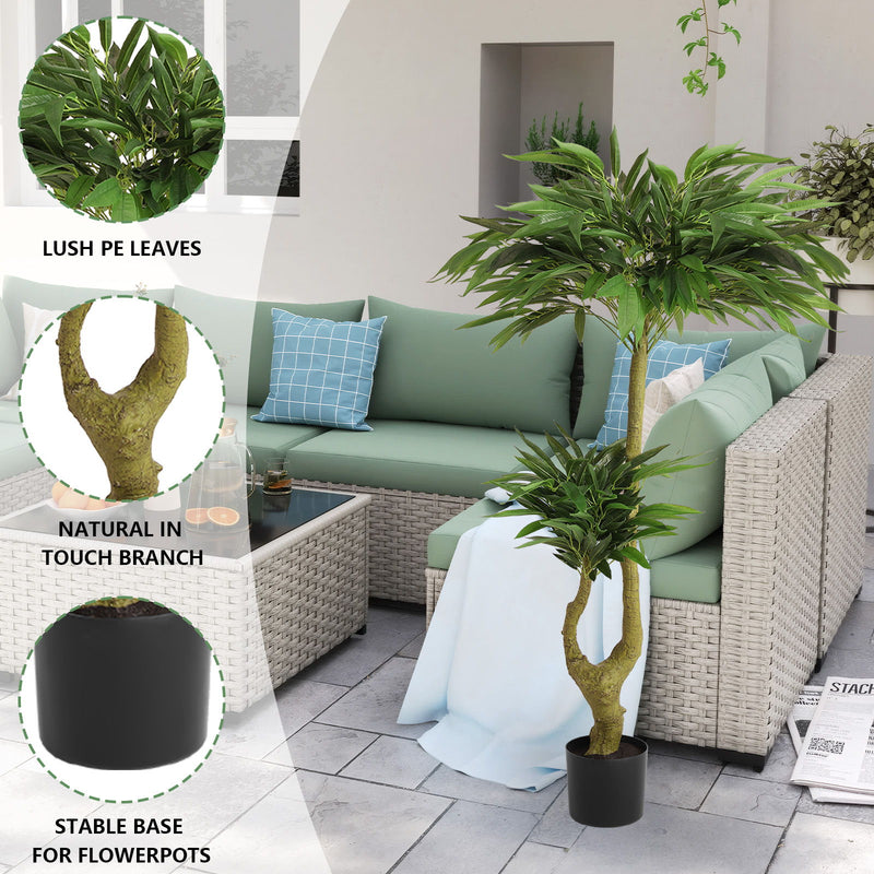 Artificial Dracaena Tree Indoor Faux ery Plant For Decoration, 150Cm - Green