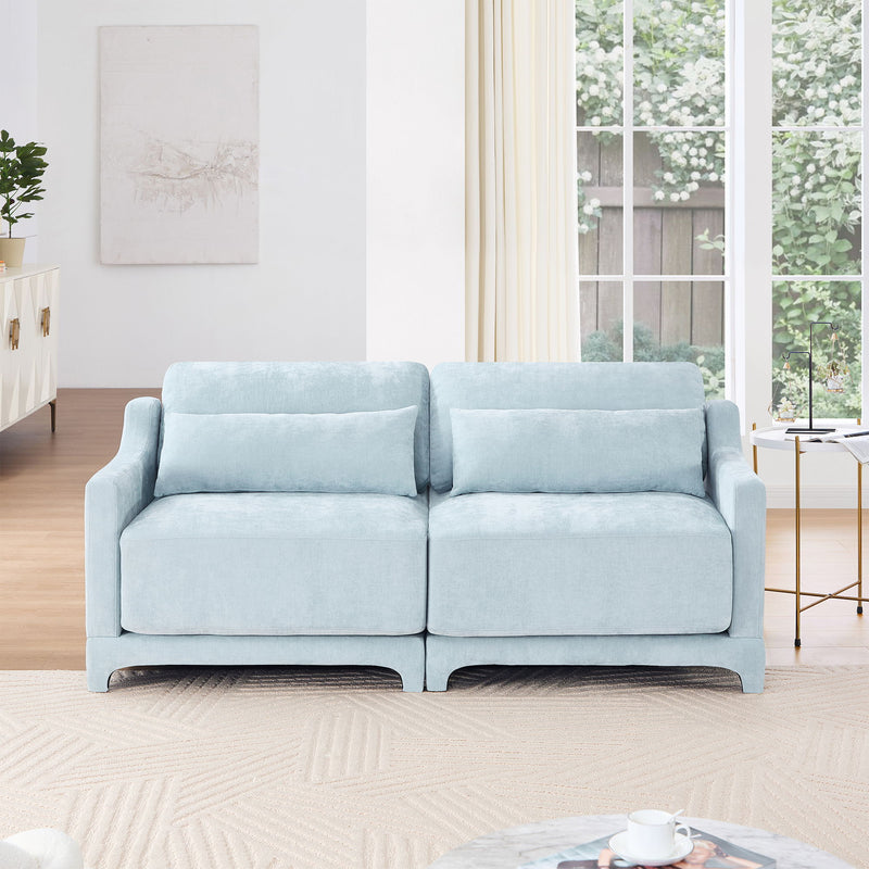 Elegant Sofa With Ergonomic Design And Lumbar Pillows
