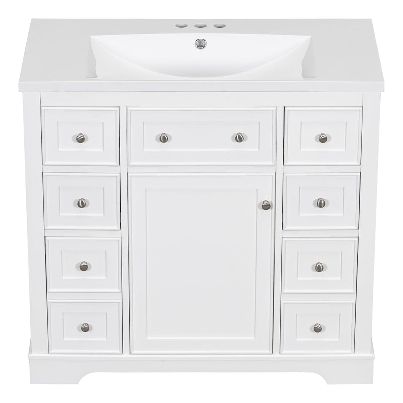 Modern Bathroom Vanity With Sink Combo, 6 Drawers And 1 Cabinet