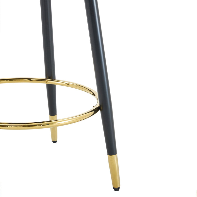 Upholstered Rotatable Bar Chair With Metal Legs For Dining Room