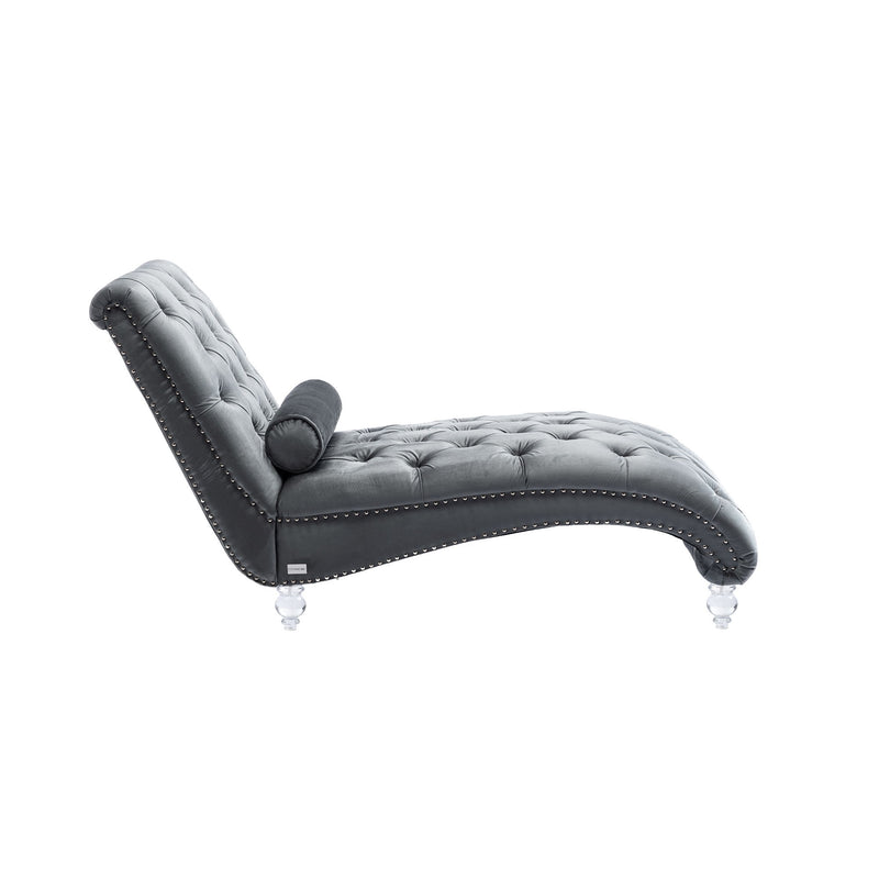 Chaise Lounge Indoor, Button Tufted Upholstered Chaise Lounge Chair With Pillow