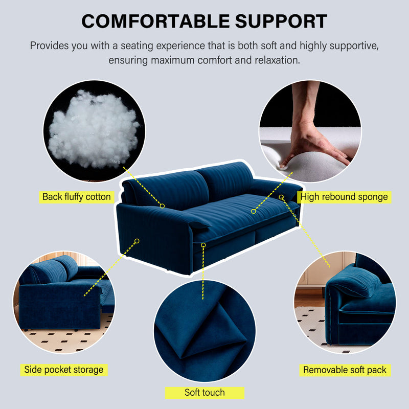 Queen Pull Out Sofa Bed With Side Storage