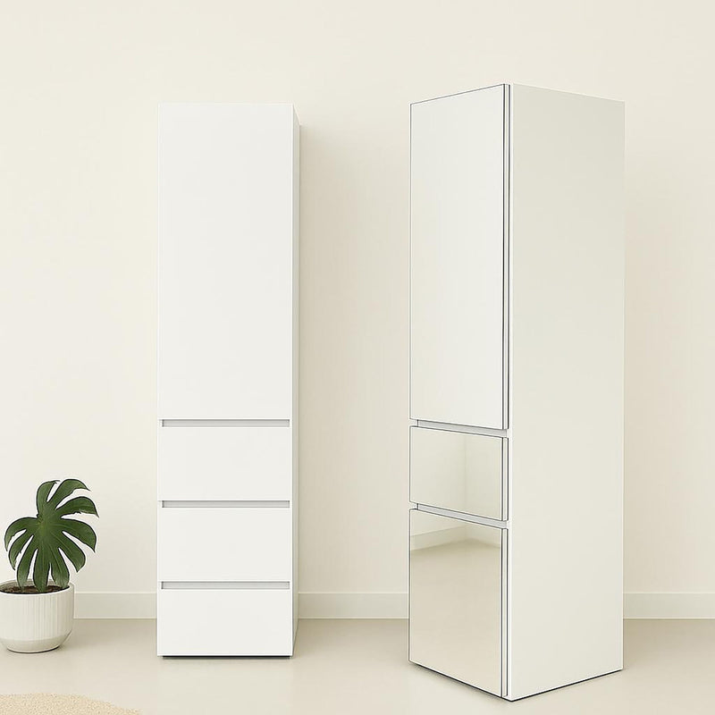Elise - Modular Closet System With Mirror, Customizable Storage Solution - White