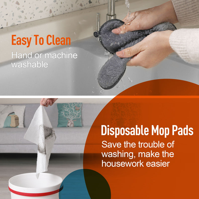 Effortless Wall Cleaning Mop With Disposable Pads, Versatile Triangle Design - White