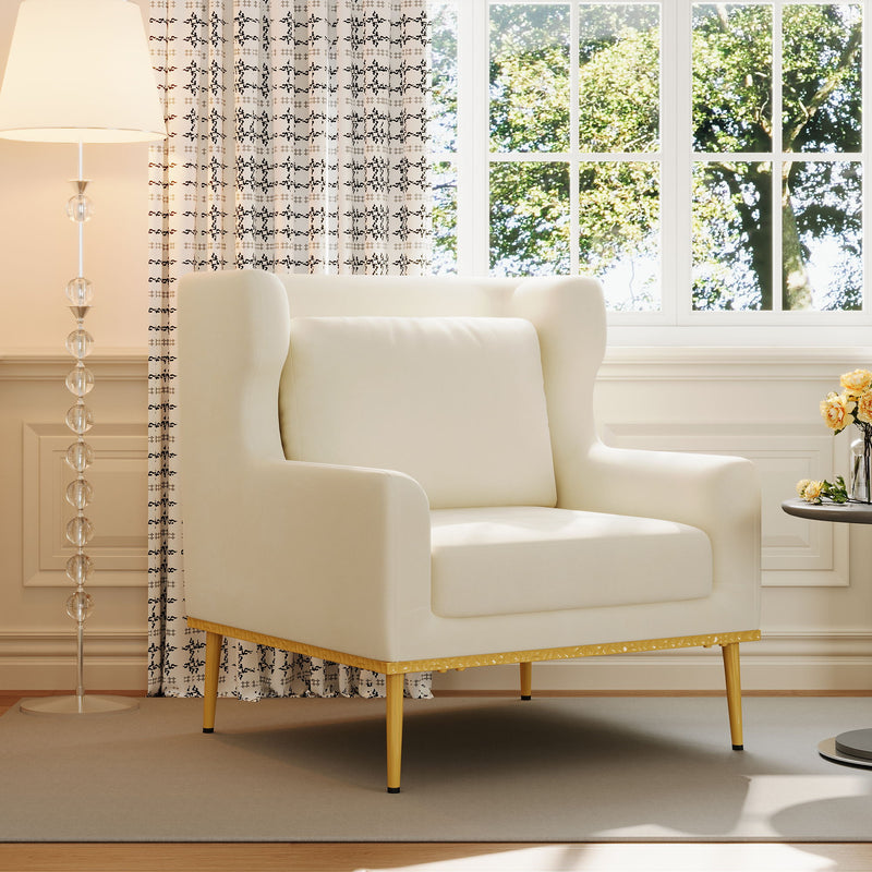 Elegant Curved Armrest Accent Armchair