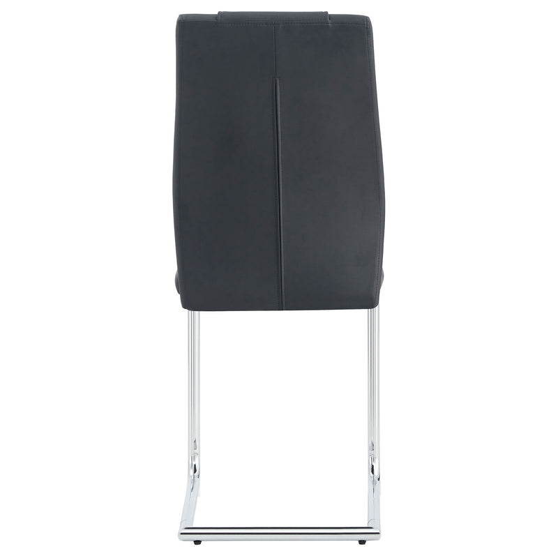 Modern Dining Chairs With Padded Seat, Metal Legs