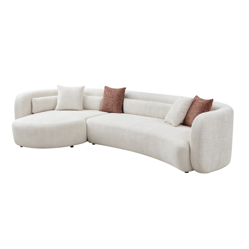 Curved Sectional Sofa, L - Shape Modular Chaise