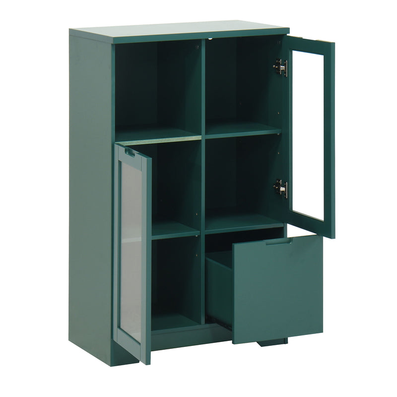 Modern Cabinet With Glass Doors And Drawer