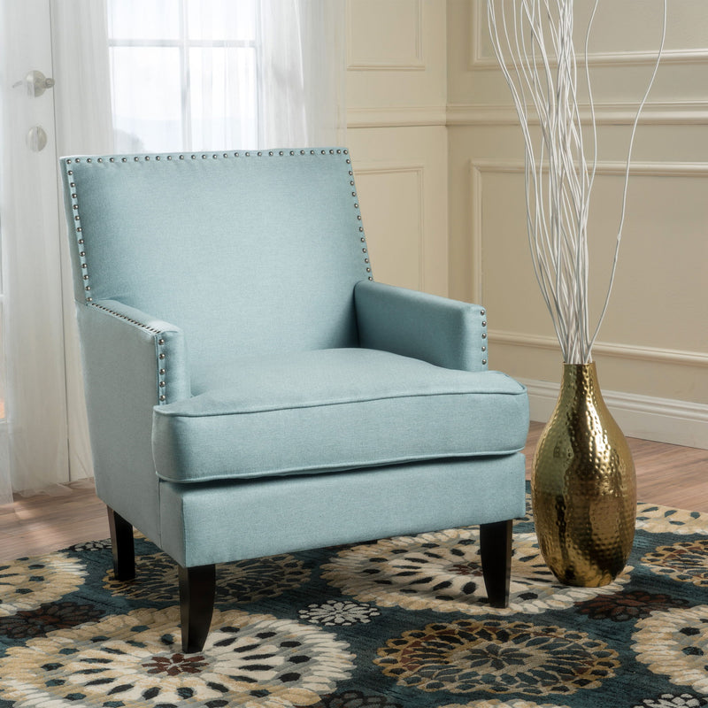 Serenada - Upholstered Fabric Club Chair With Nailhead Trim And Tapered Birch Legs