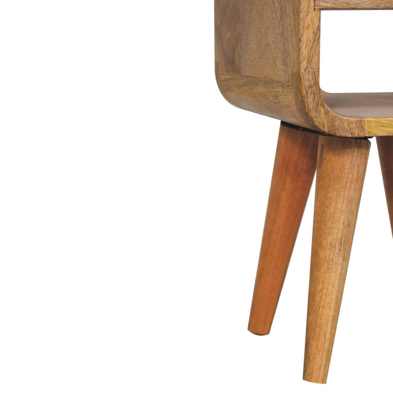 Mini California Curved Nightstand Wth Lower Slot