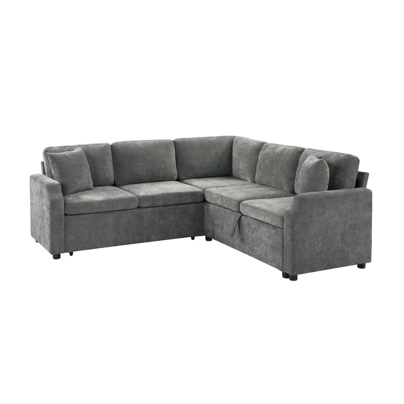 Modern L Shaped Sectional Sofa Bed With Hidden Storage Upholstery