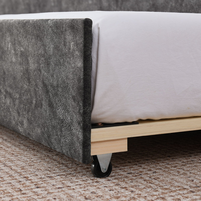 Daybed With Pop Up Trundle And USB Charging Armrest