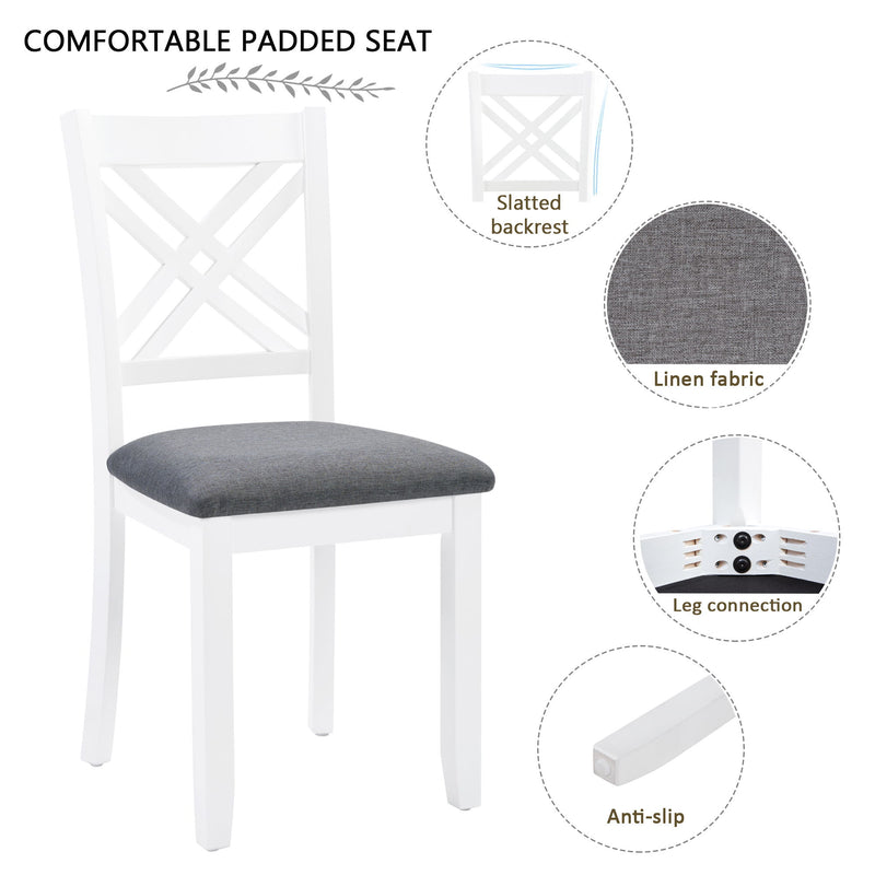 Kitchen Dining Set, Rectangular Dining Table & Upholstered Chairs