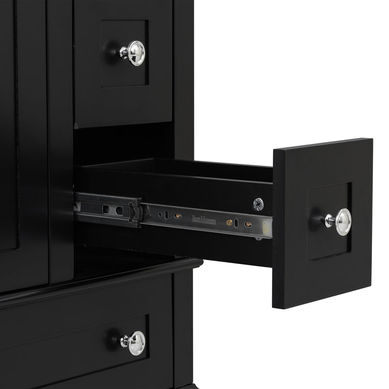 Bathroom Vanity With Integrated Basin, Soft Close Drawers, Door Mounted Double Layer Shelf