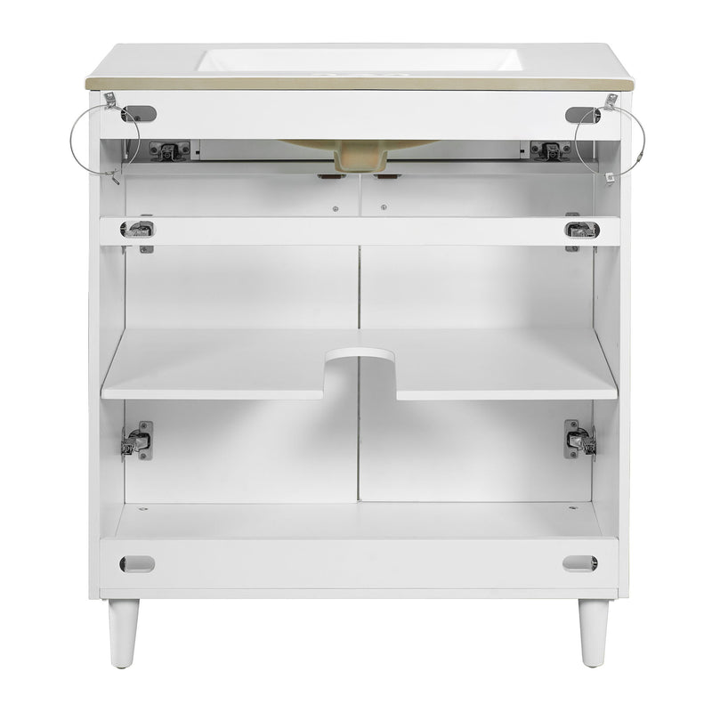 Modern Bathroom Vanity With Sink, Cabinet With Adjustable Shelf
