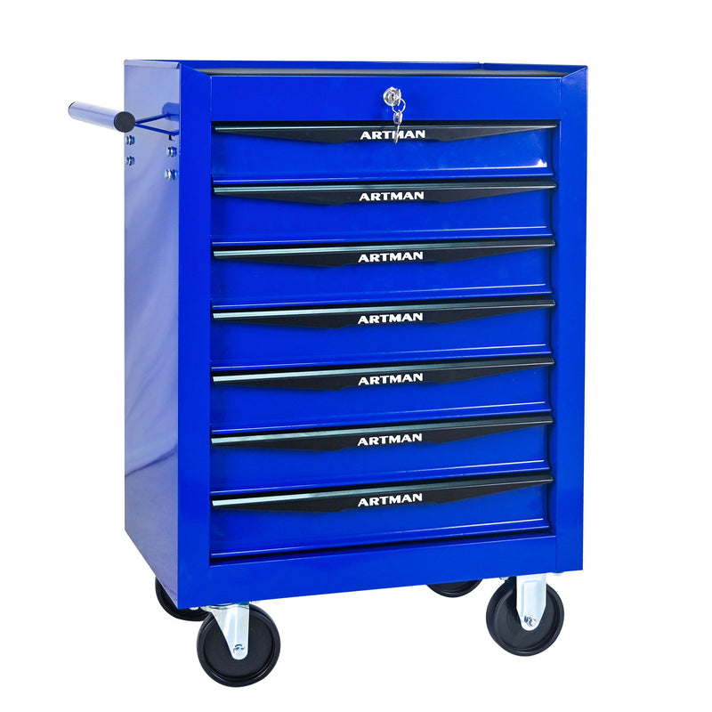 Rolling Metal Tool Chest With Drawers, Steel Storage Cabinet With Ball Bearing Slides