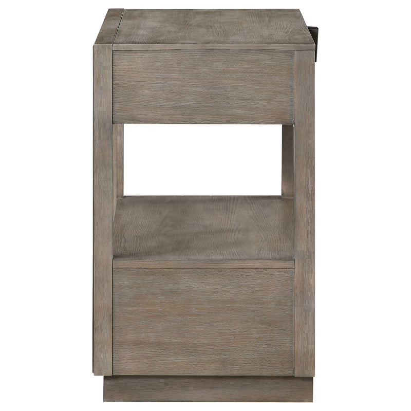 Prescott - 2 Drawers Nightstand With Open Shelf - Taupe