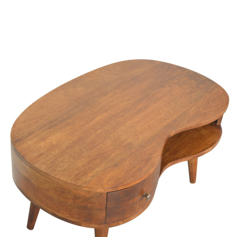 Wave Coffee Table With 1 Drawer