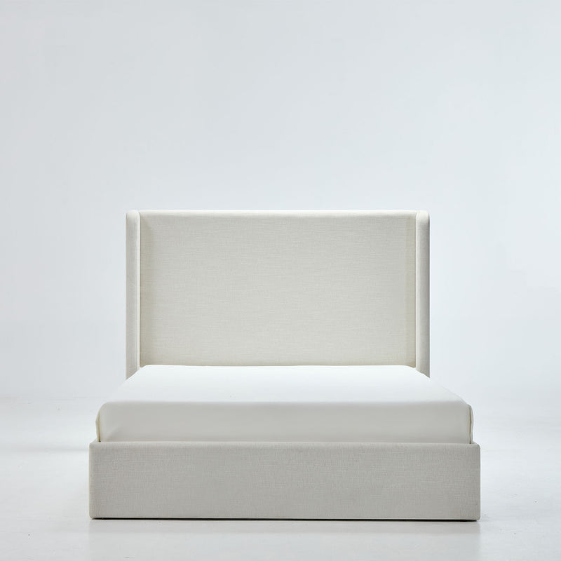 Caron - Upholstered Wingback Bed With High Headboard