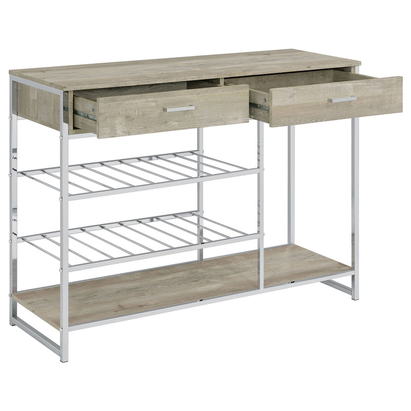Ethel - 2 Drawer Home Bar Storage With Wine Rack - Oak