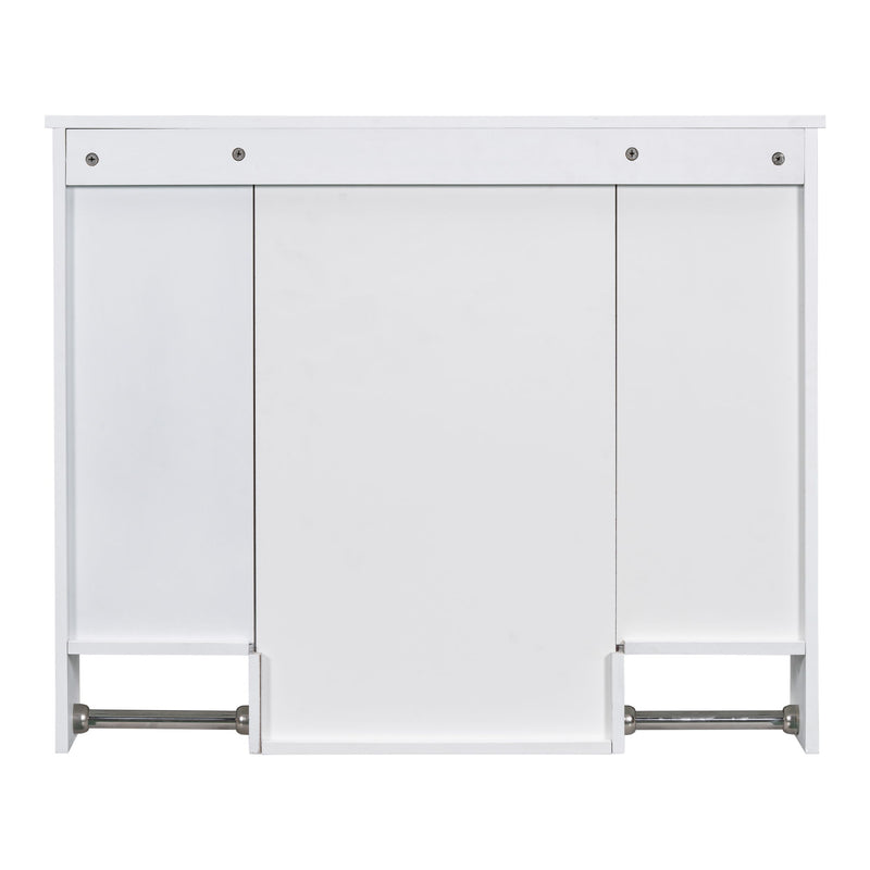Wall Mounted Bathroom Storage Cabinet With Mirror, Medicine Cabinet With Towel Bar